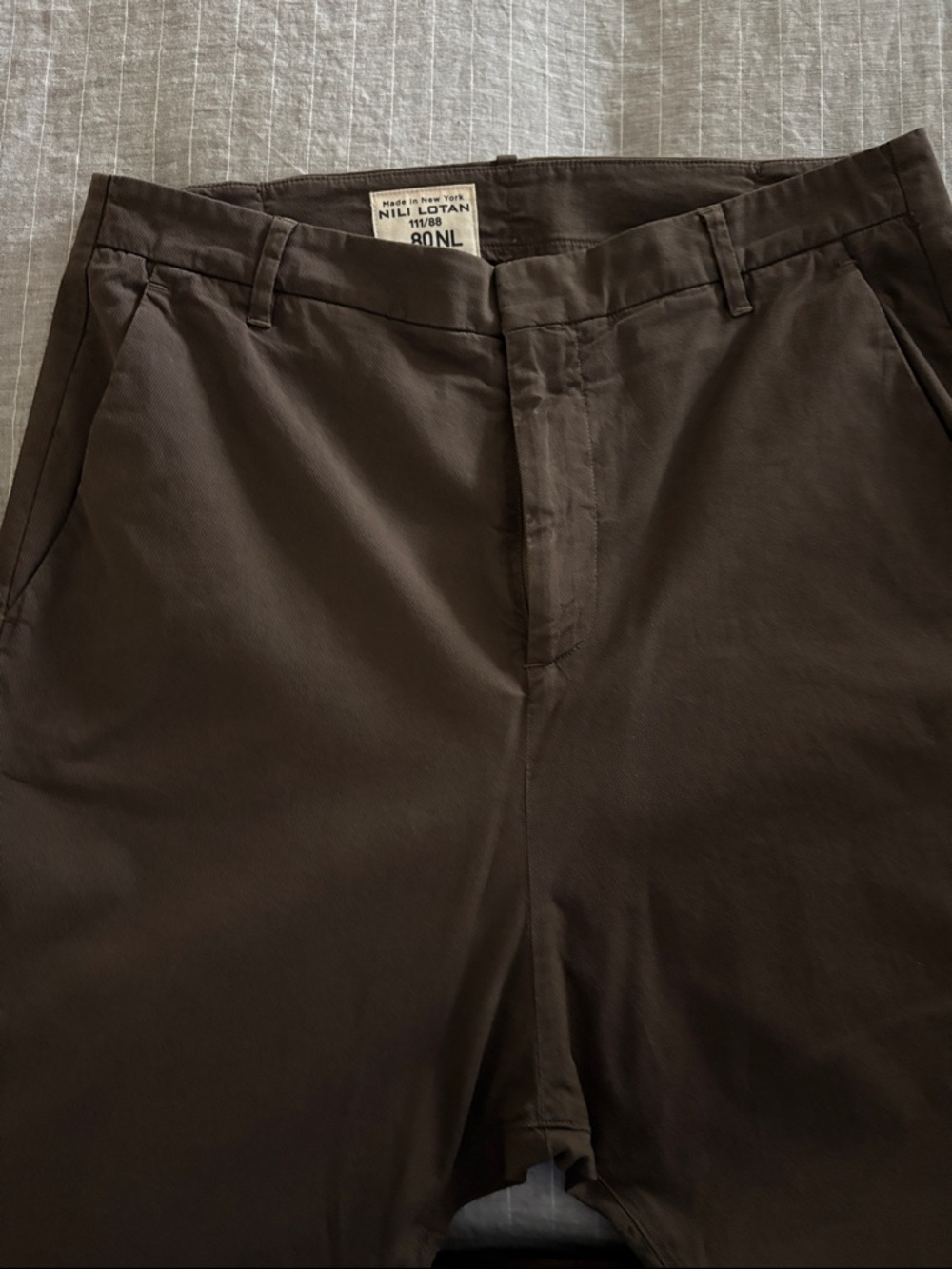 Nili Lotan Chocolate Brown Straight Trousers
